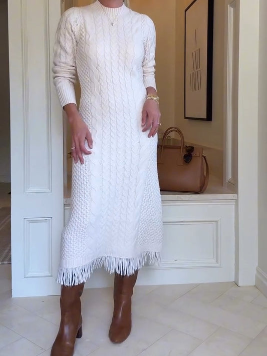 Knit Fringed Dress