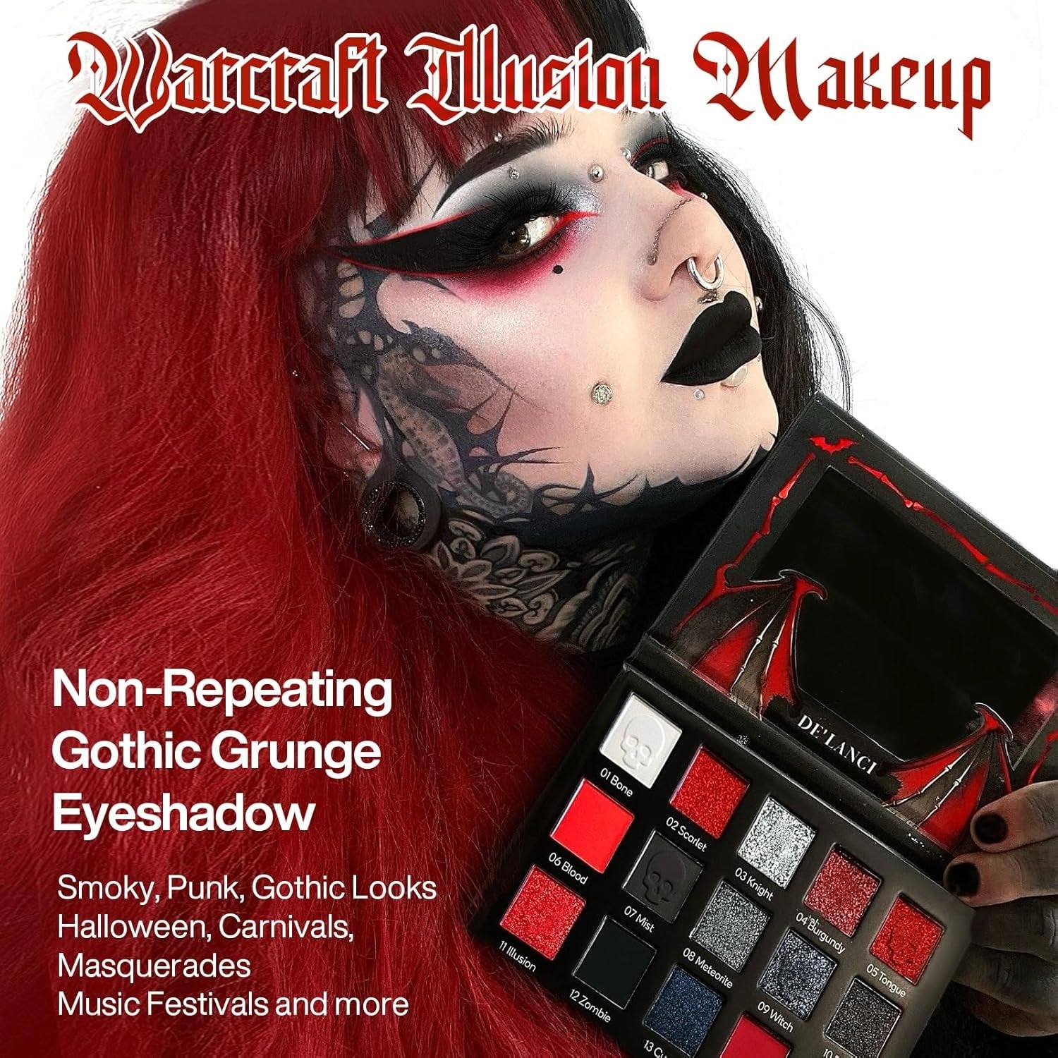 Red Eyeshadow Goth Makeup Palette