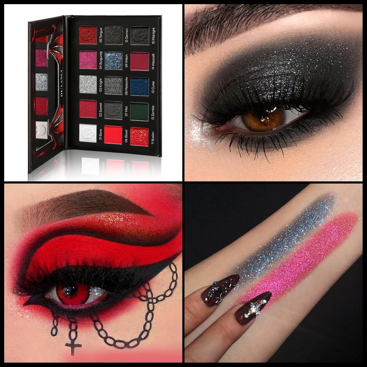 Red Eyeshadow Goth Makeup Palette