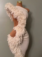 Asymmetrical Knit Maxi Dress