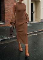 Women's Fall 2 Piece Outfits Knit Long Sleeve Cropped Cardigan Pullover Sweater Maxi Dress