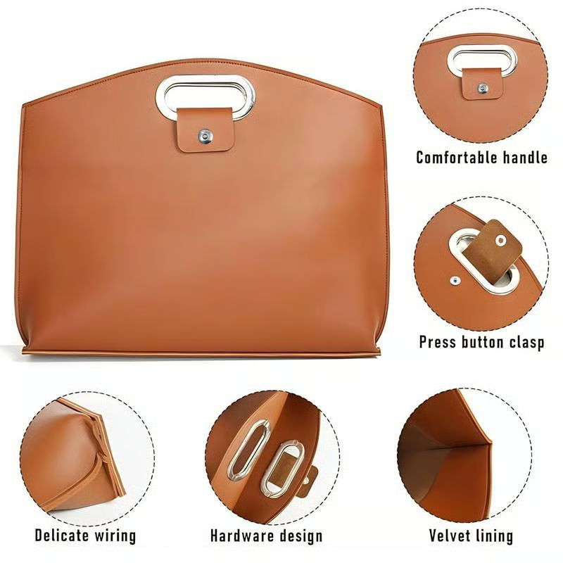 Waterproof Leather 14-16In 2PCS Laptop Bag