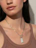 Cross Pendant Paperclip Chain Necklace