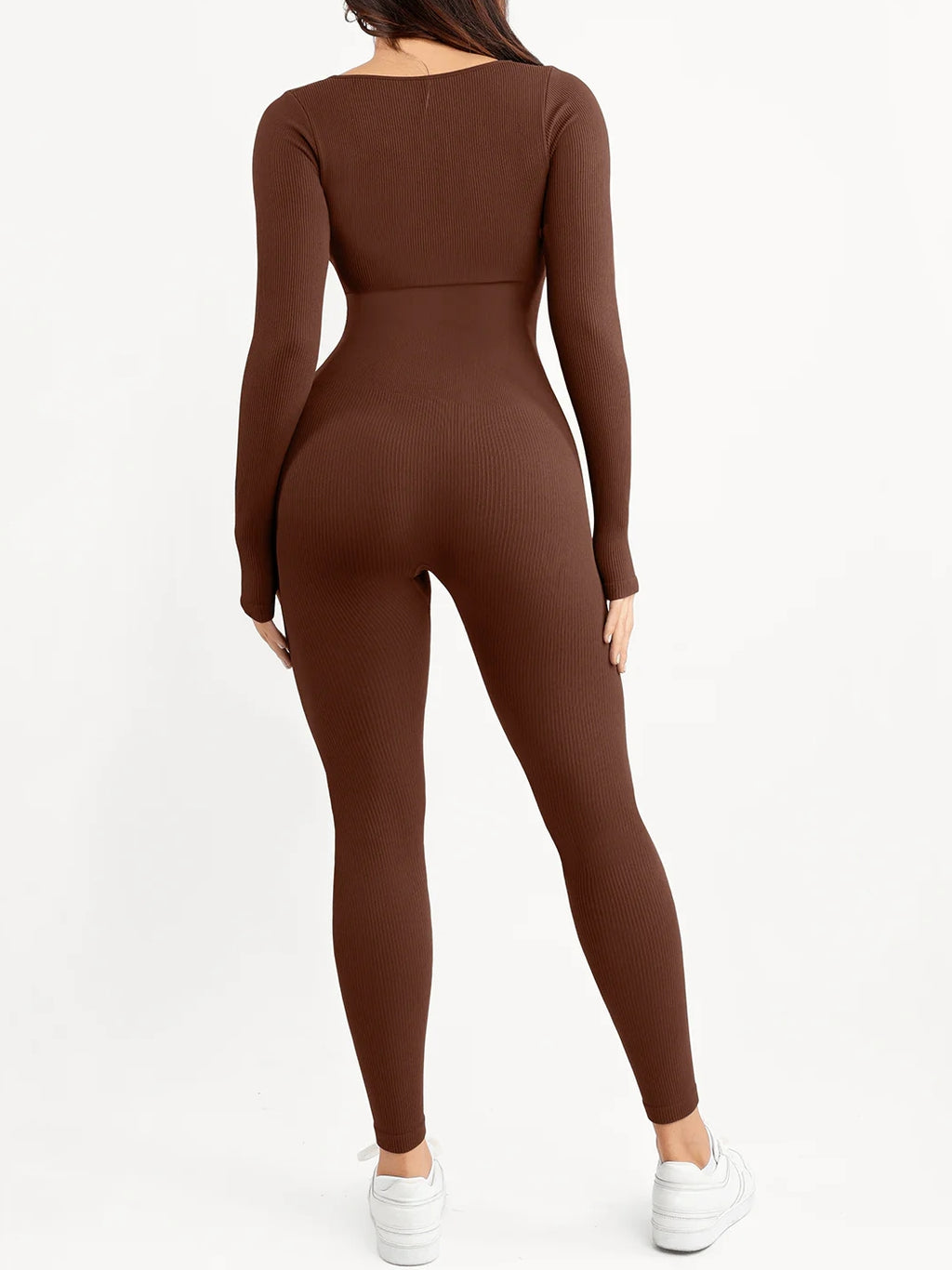 Shapewear Seamless Thumb Hole Long Sleeve Jumpsuit