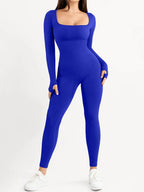Shapewear Seamless Thumb Hole Long Sleeve Jumpsuit