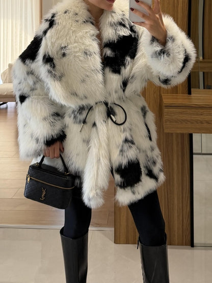 Milke Black And White Belted Fur