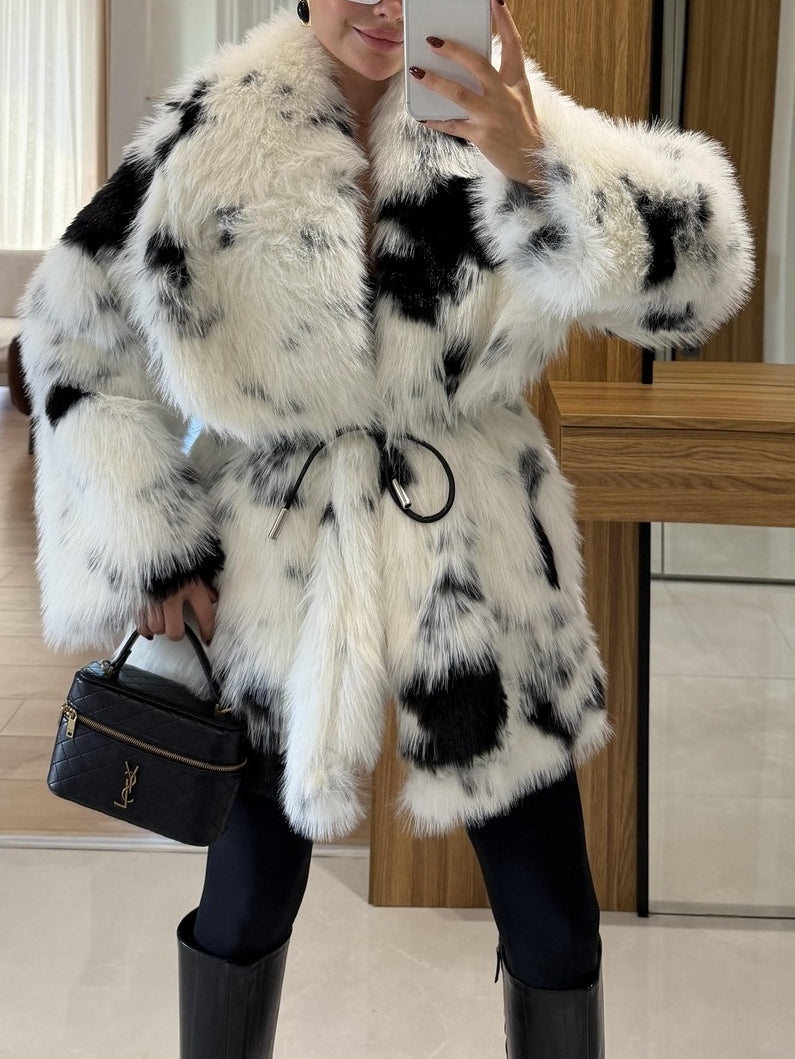 Milke Black And White Belted Fur
