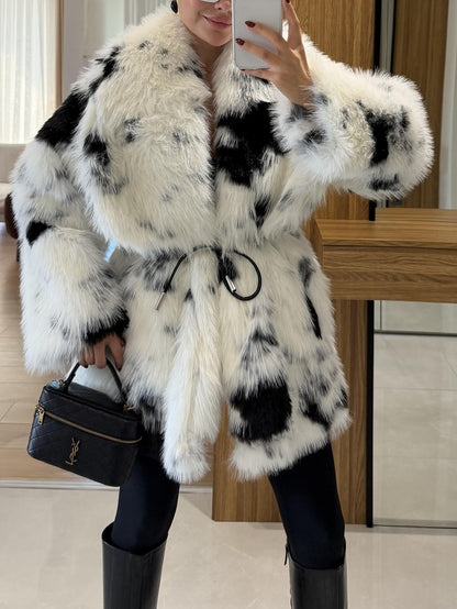 Milke Black And White Belted Fur