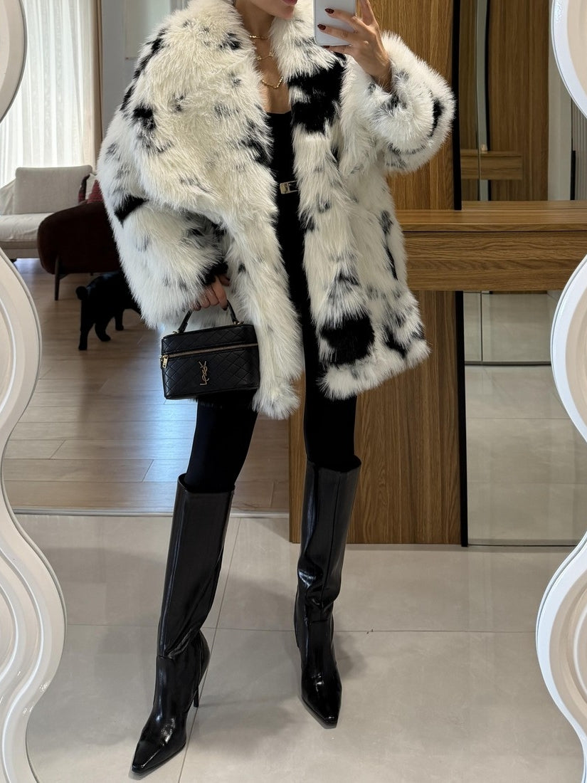 Milke Black And White Belted Fur