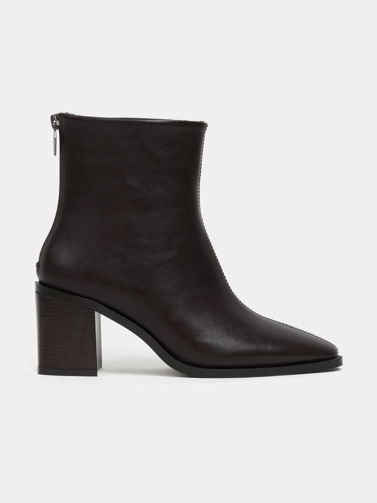 SUEDE BACK ZIPPER DETAIL WOMEN'S HEELY BOOTS