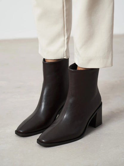 SUEDE BACK ZIPPER DETAIL WOMEN'S HEELY BOOTS