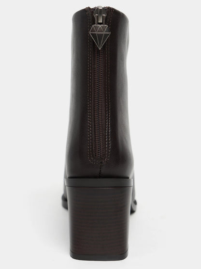 SUEDE BACK ZIPPER DETAIL WOMEN'S HEELY BOOTS