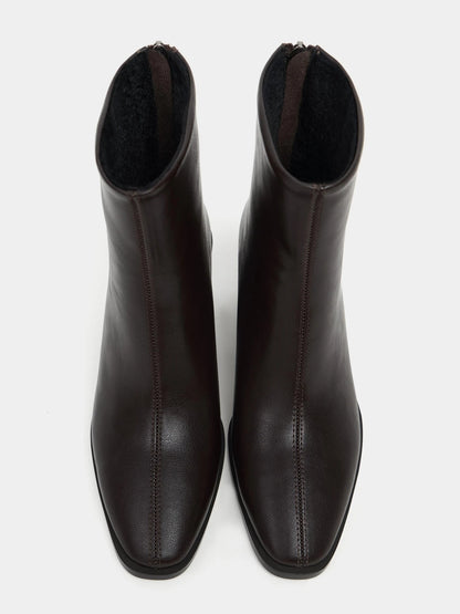 SUEDE BACK ZIPPER DETAIL WOMEN'S HEELY BOOTS