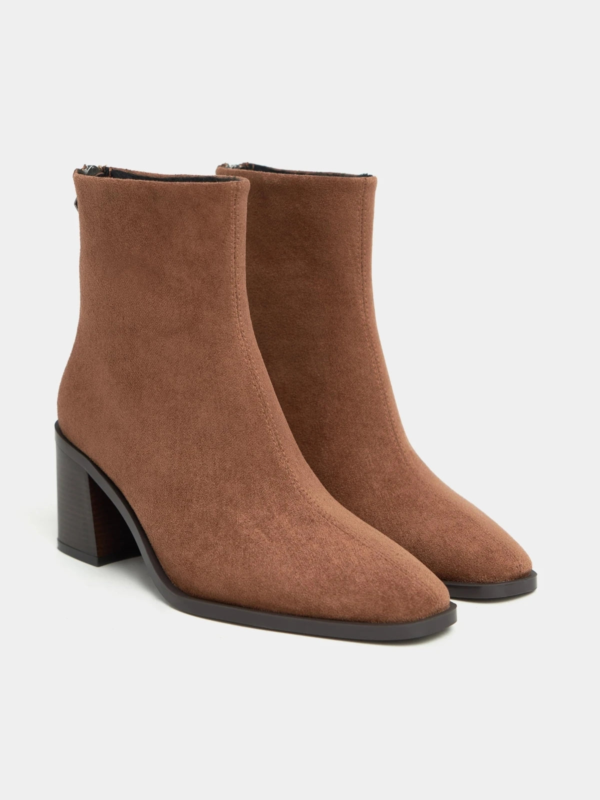 SUEDE BACK ZIPPER DETAIL WOMEN'S HEELY BOOTS