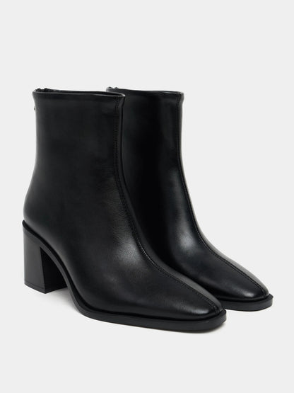 SUEDE BACK ZIPPER DETAIL WOMEN'S HEELY BOOTS