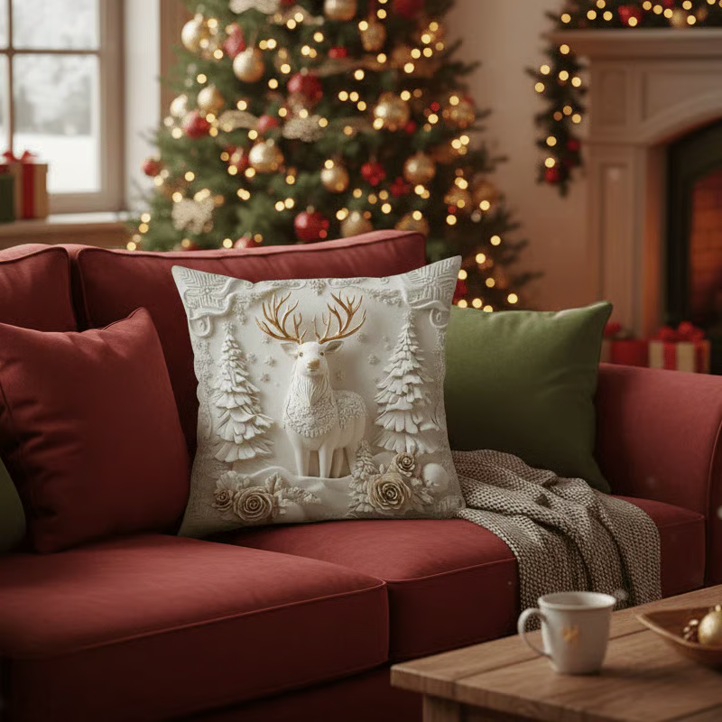 Christmas Themed Cushion Cover