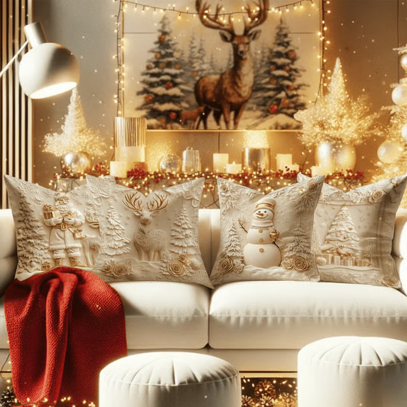 Christmas Themed Cushion Cover