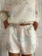 Christmas Holiday Quilted Mockneck Sweatshirt Set