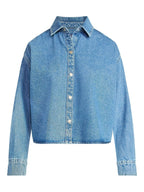 Rhinestone Embellished Cotton Denim Suit