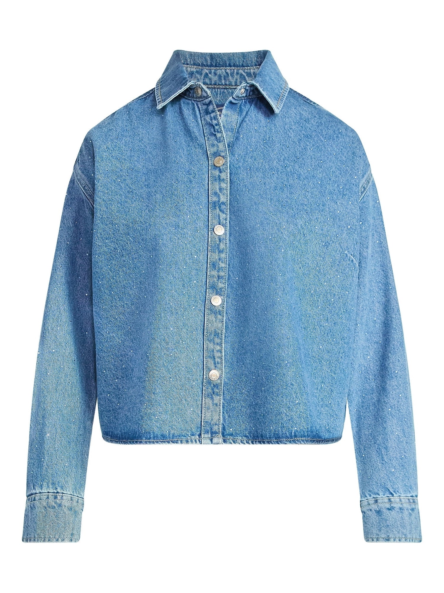 Rhinestone Embellished Cotton Denim Suit