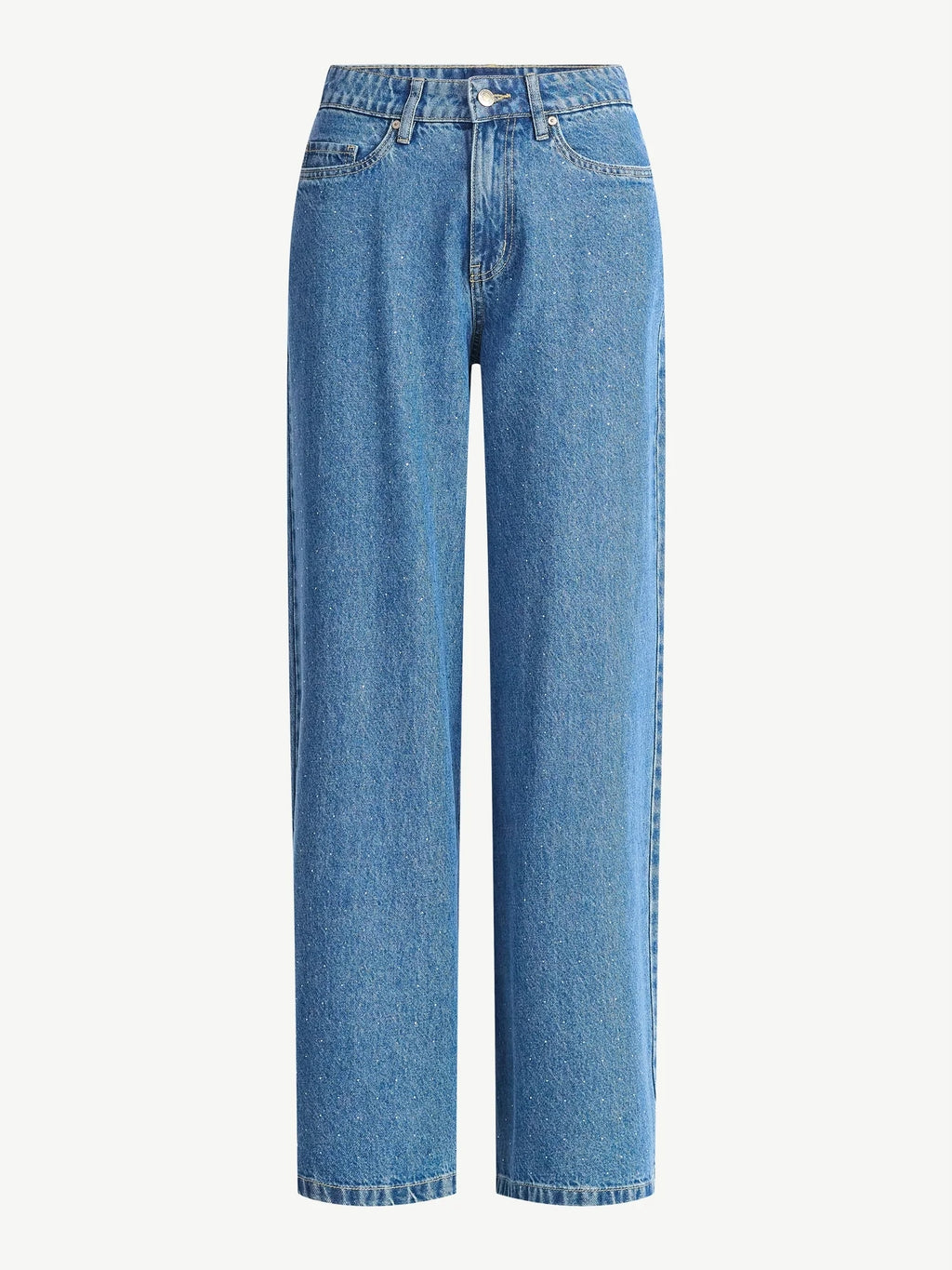 Rhinestone Embellished Cotton Denim Suit