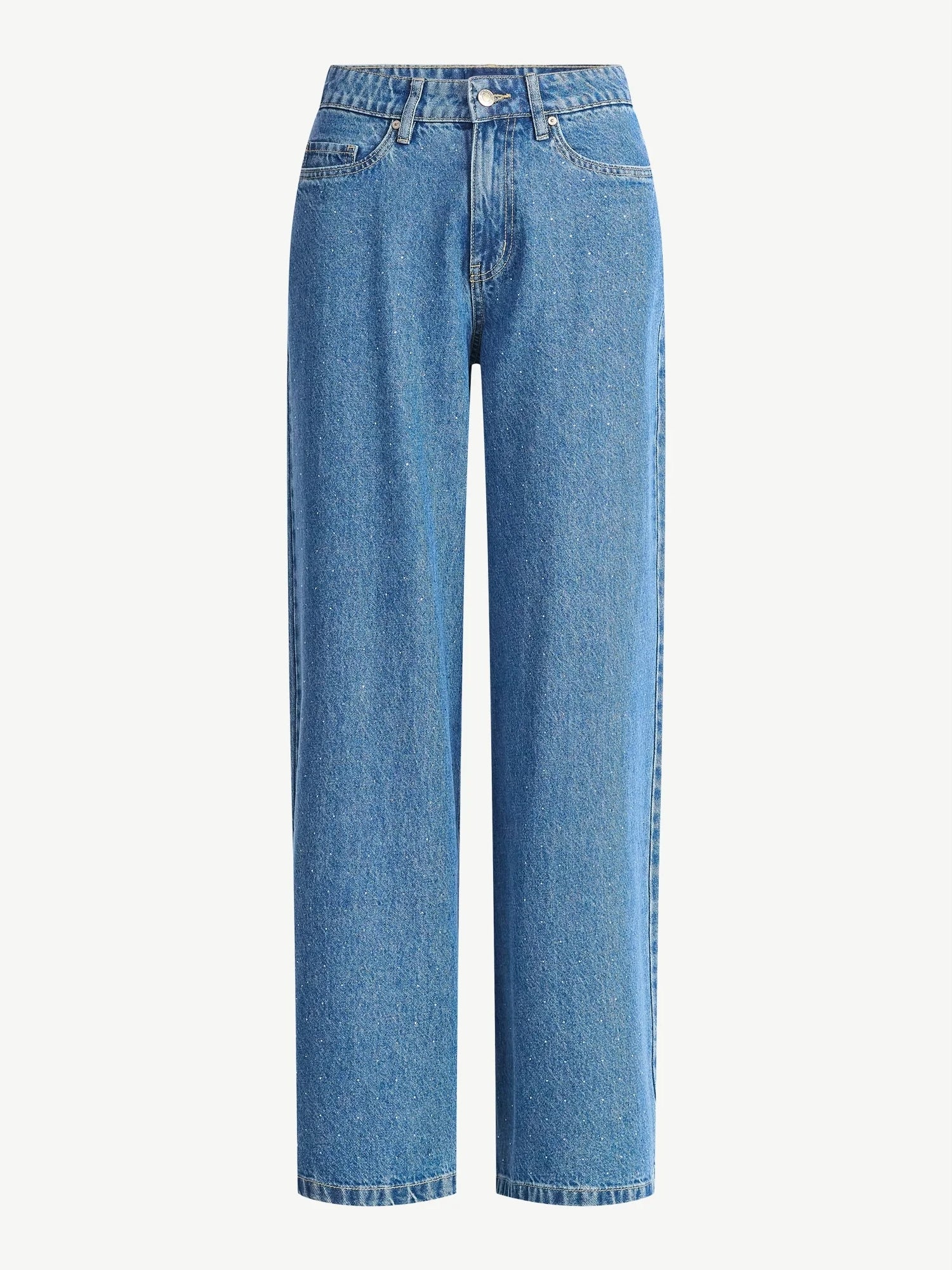 Rhinestone Embellished Cotton Denim Suit