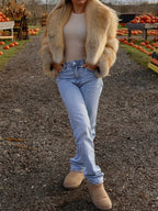 Straight Rows Collar Coat