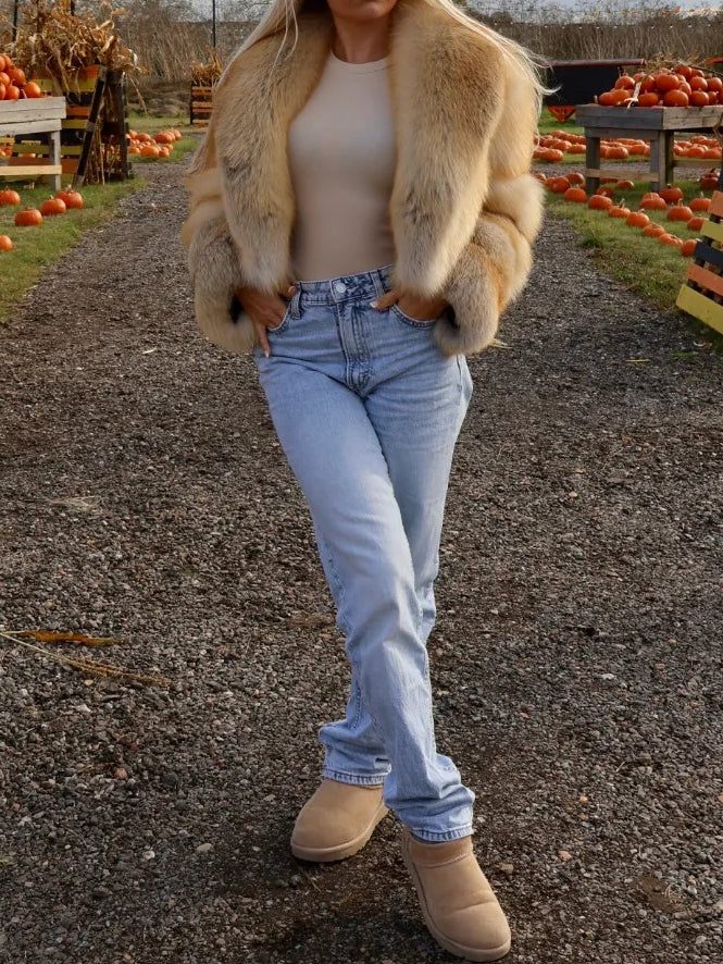 Straight Rows Collar Coat