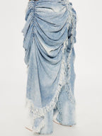Skirt Overlay Straight Leg Jeans
