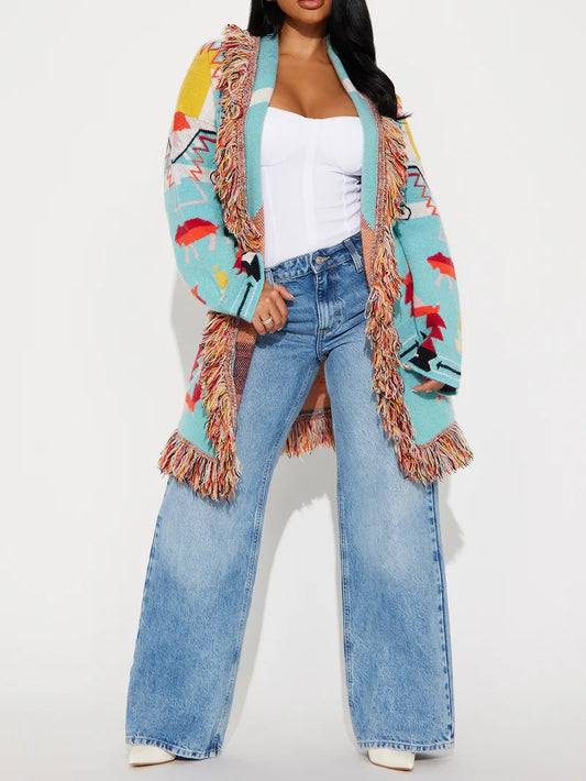 Western Day Fringe Cardigan