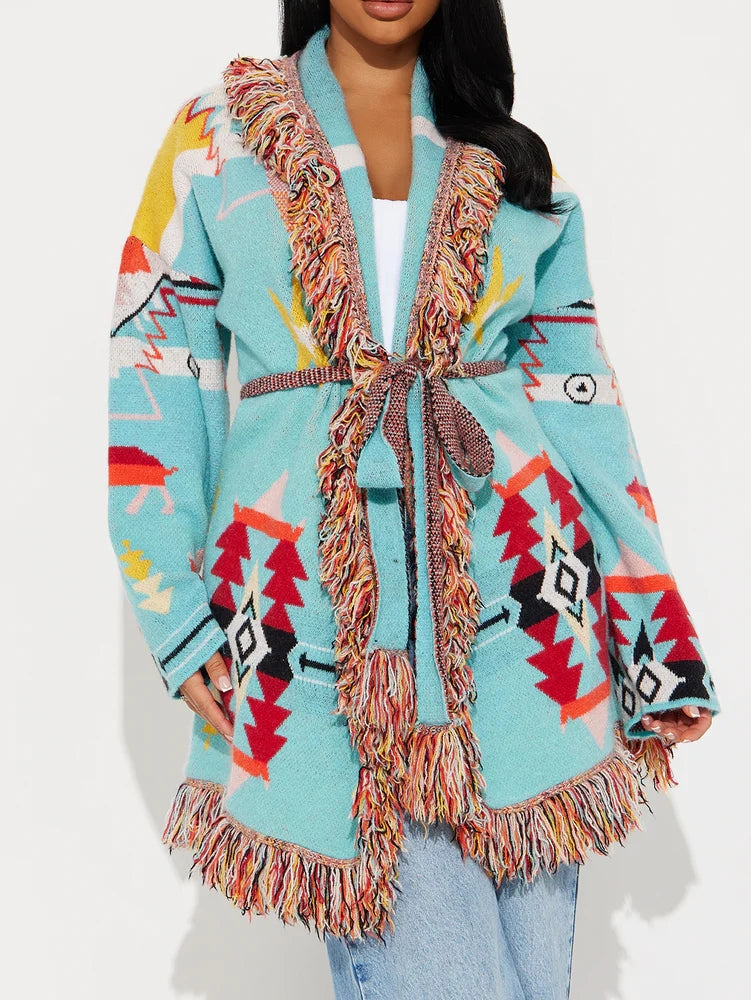 Western Day Fringe Cardigan
