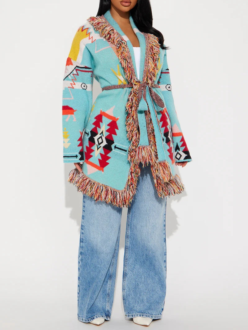 Western Day Fringe Cardigan