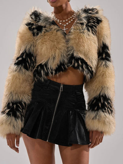 PORTIA CROPPED FAUX FUR JACKET