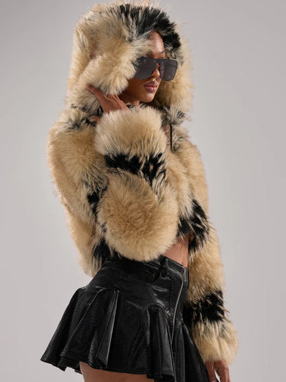 PORTIA CROPPED FAUX FUR JACKET