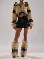 PORTIA CROPPED FAUX FUR JACKET