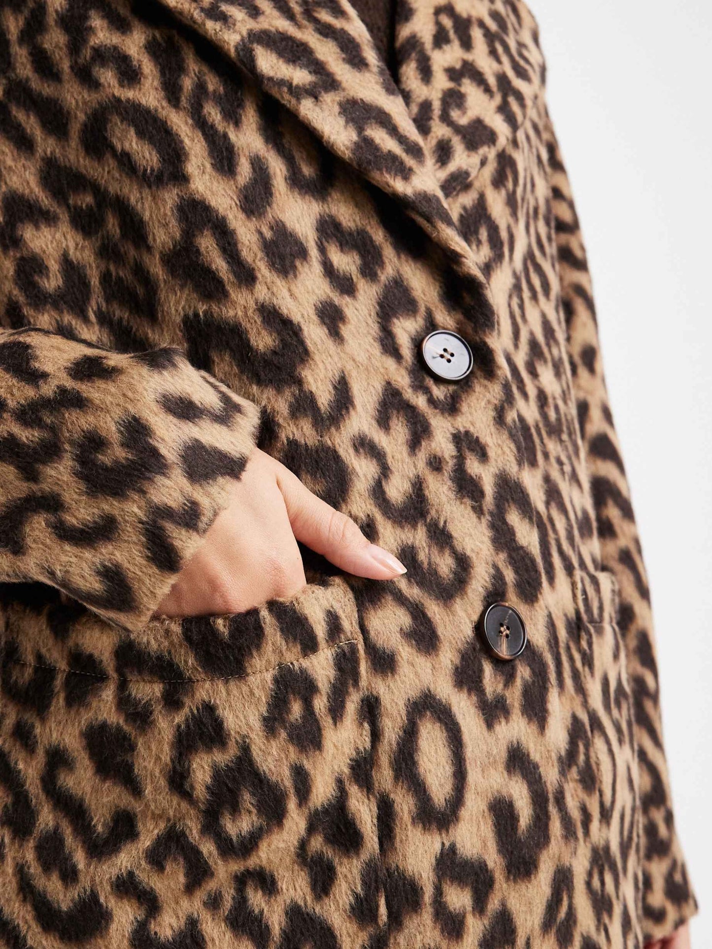 Formal Maxi Coat In Leopard Print