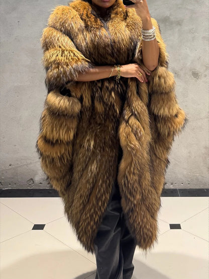 Hook And Eye Closure Fur Cape