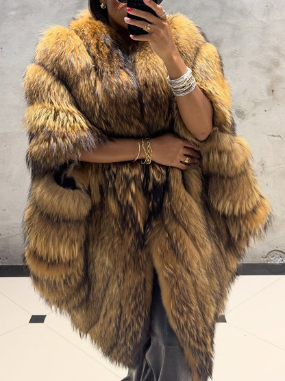 Hook And Eye Closure Fur Cape