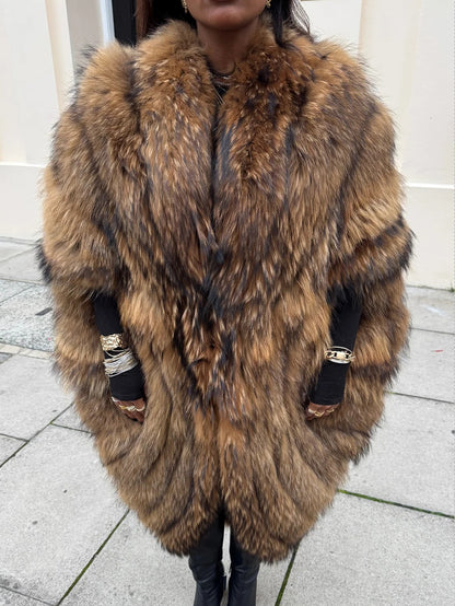 Hook And Eye Closure Fur Cape