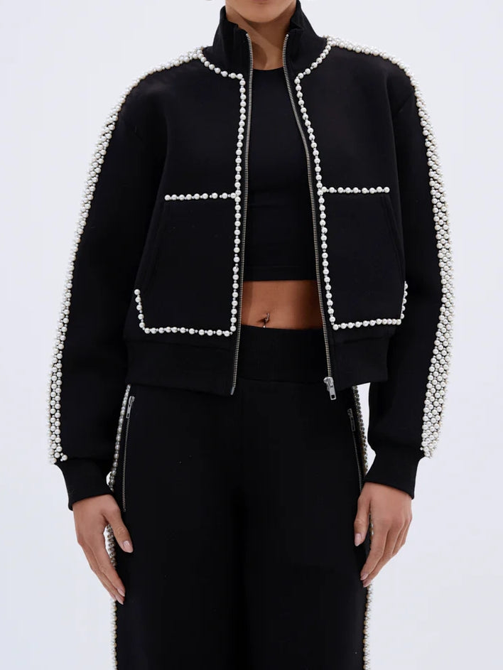 PEARL GIRL ZIP UP SWEATSHIRT AND PANT