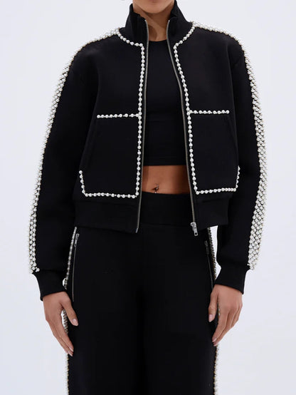 PEARL GIRL ZIP UP SWEATSHIRT AND PANT