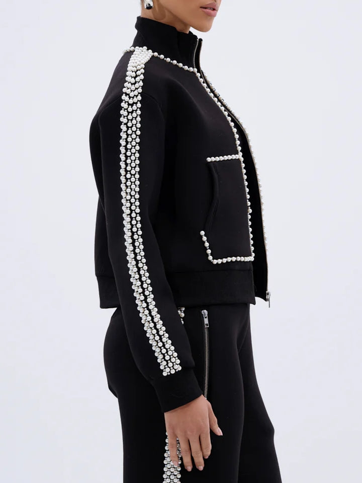 PEARL GIRL ZIP UP SWEATSHIRT AND PANT