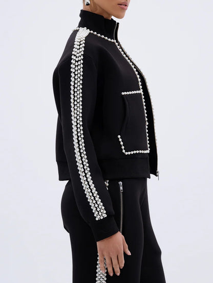 PEARL GIRL ZIP UP SWEATSHIRT AND PANT