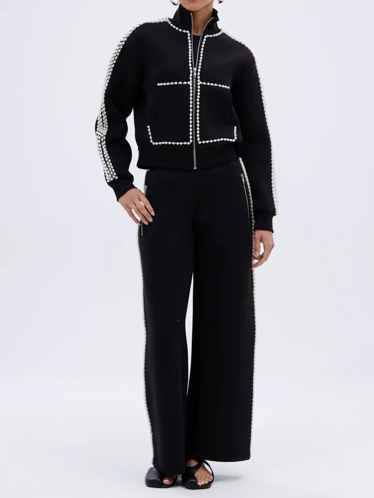 PEARL GIRL ZIP UP SWEATSHIRT AND PANT