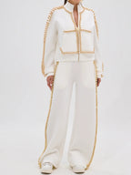 PEARL GIRL ZIP UP SWEATSHIRT AND PANT