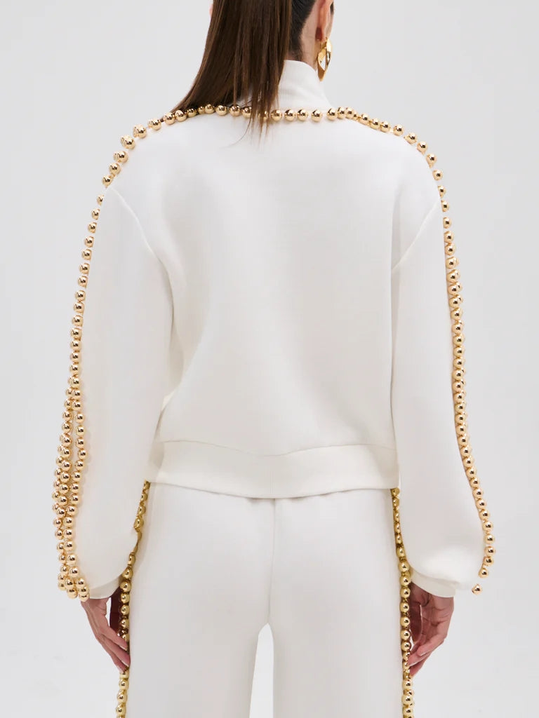 PEARL GIRL ZIP UP SWEATSHIRT AND PANT