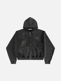 Rhinestone Zip Up Hoodie