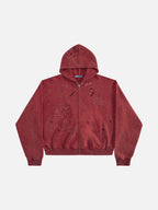 Rhinestone Zip Up Hoodie