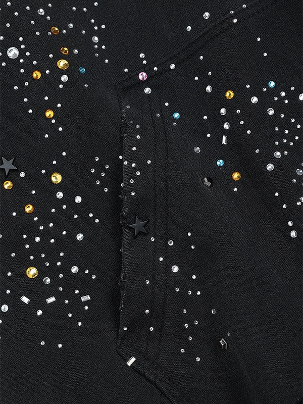 Rhinestone Zip Up Hoodie