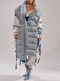 LONG LINE PUFFER VEST IN DENIM
